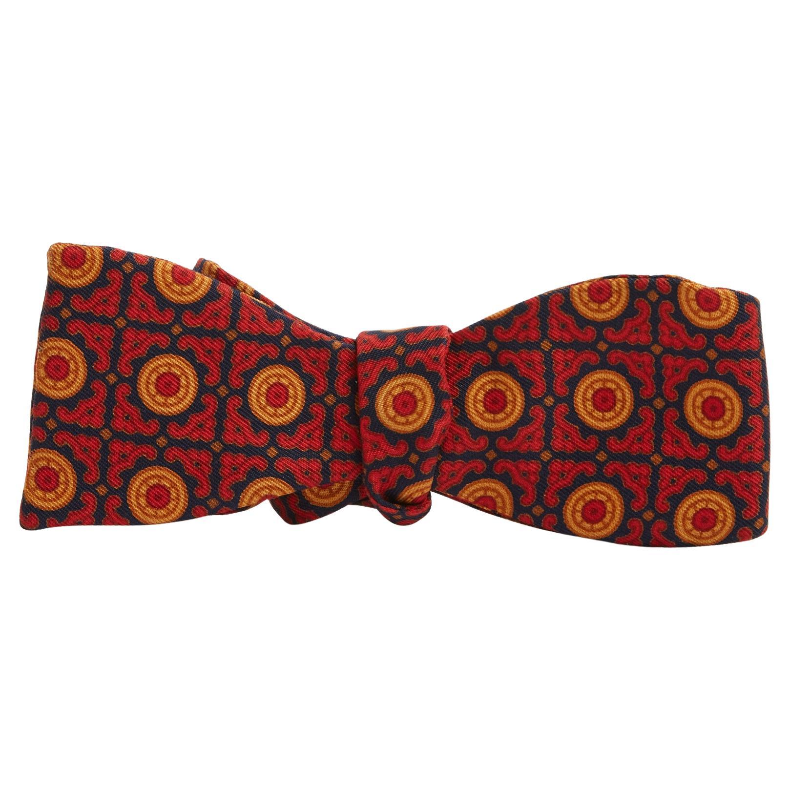 Hermès 2000 Noeud Papillon TU Margiela Red Silk Twill Adjustable Bow Tie Hermes For Sale