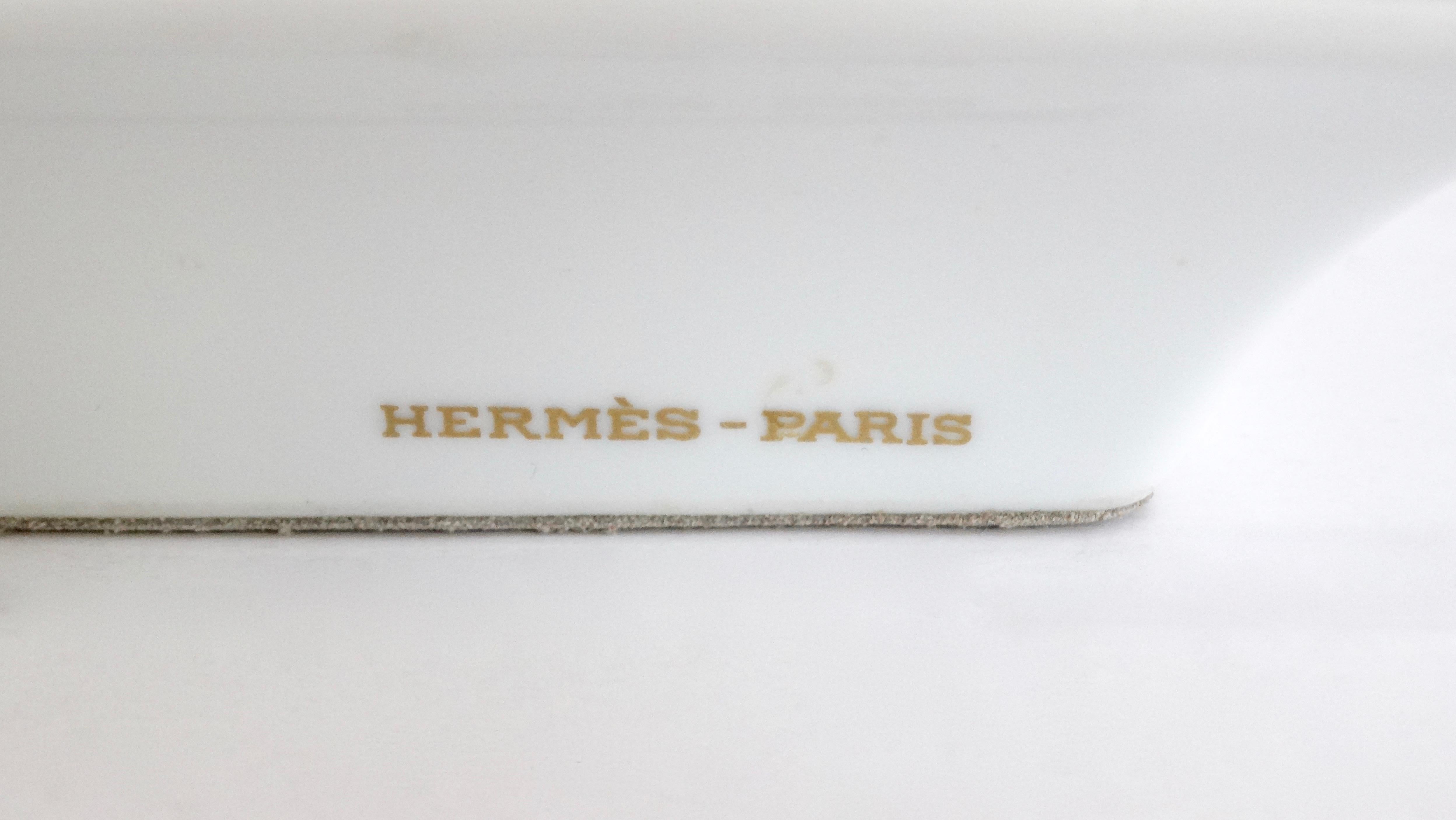Beige Hermés 2000s Decorated Cheval Horse Porcelain Tray
