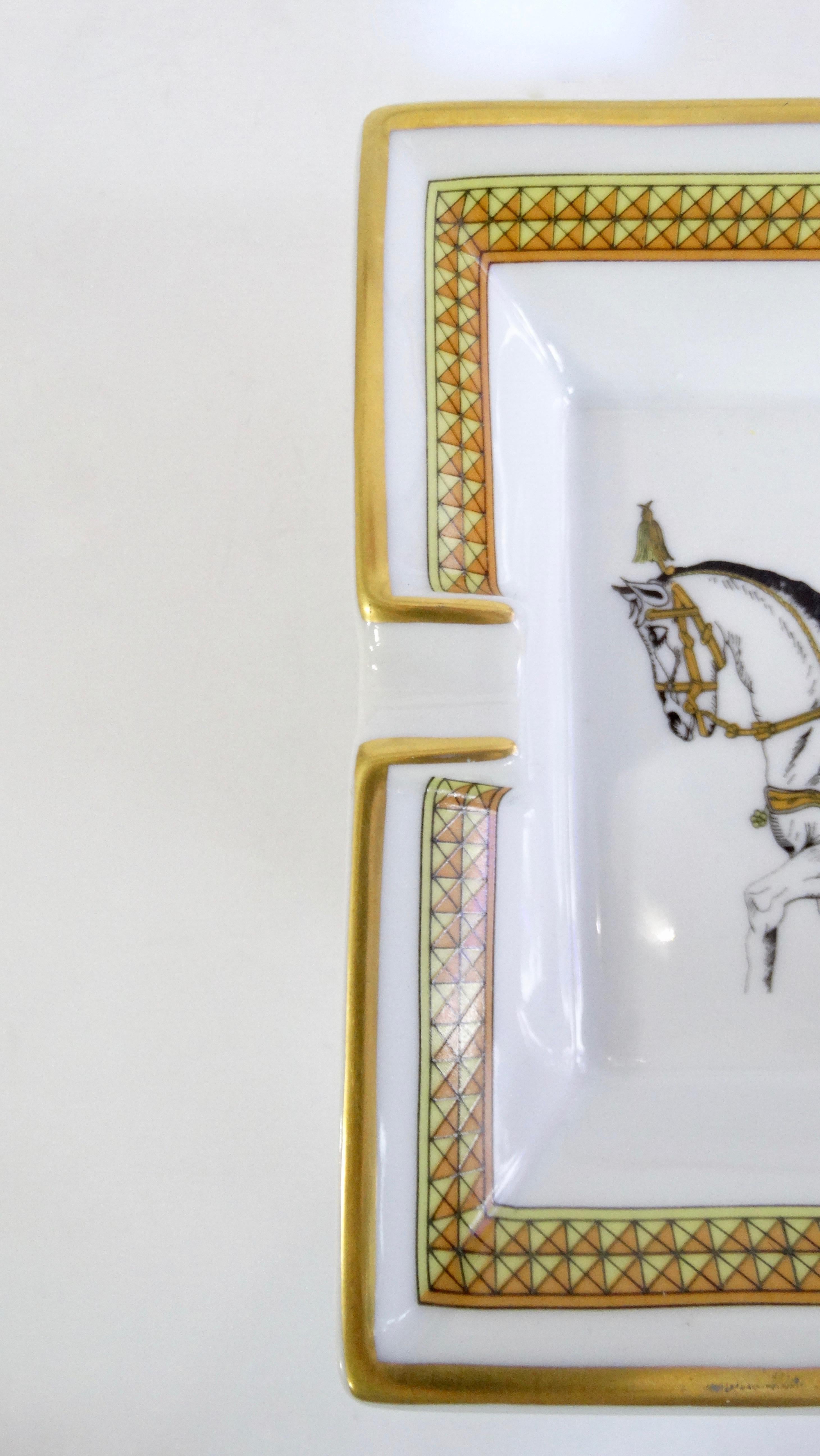 Hermés 2000s Decorated Cheval Horse Porcelain Tray In Good Condition In Scottsdale, AZ