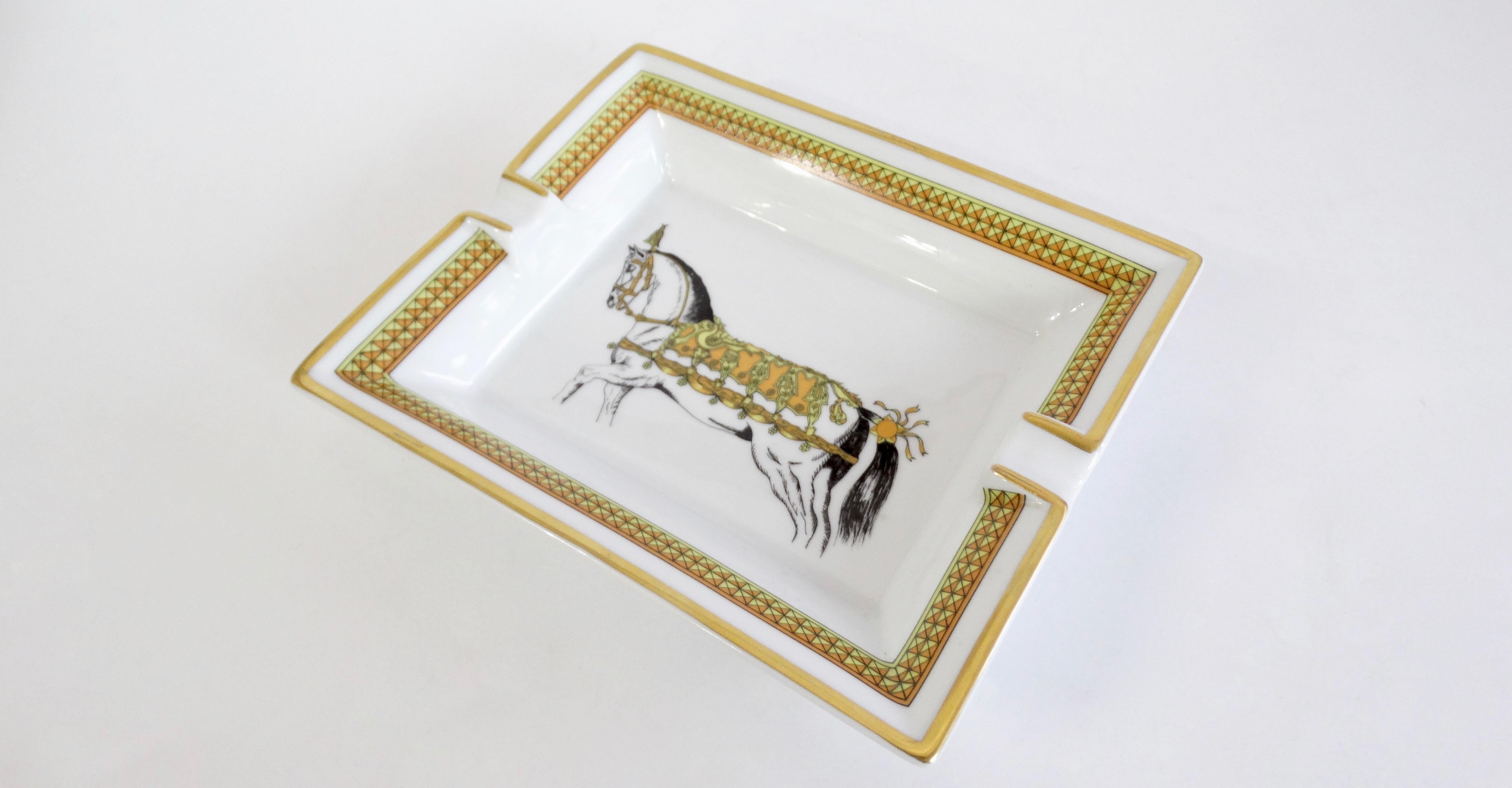Hermés 2000s Decorated Cheval Horse Porcelain Tray 2