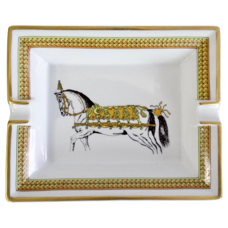 Hermés 2000s Decorated Cheval Horse Porcelain Tray at 1stDibs