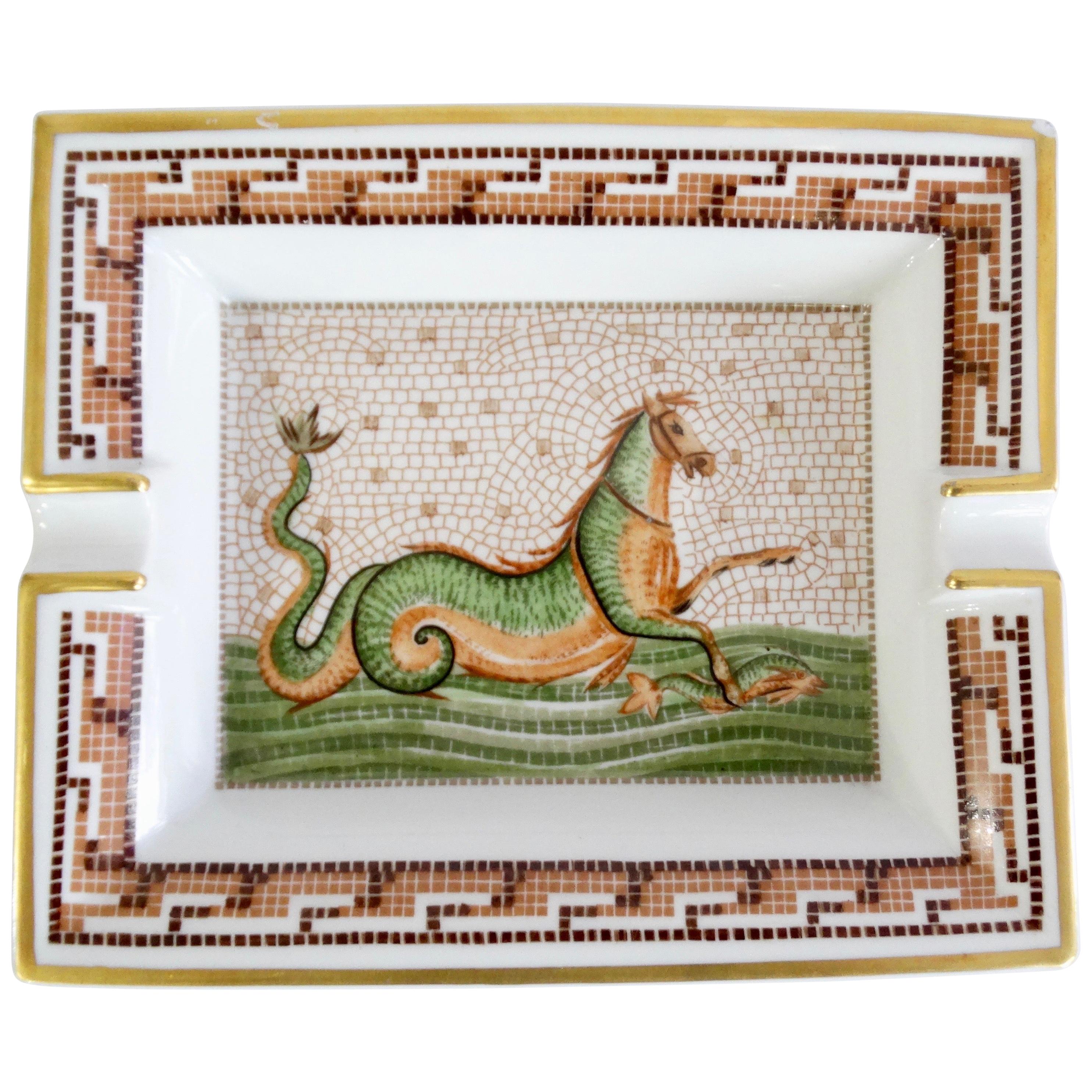 Hermés 2000s Hippocamp Porcelain Tray