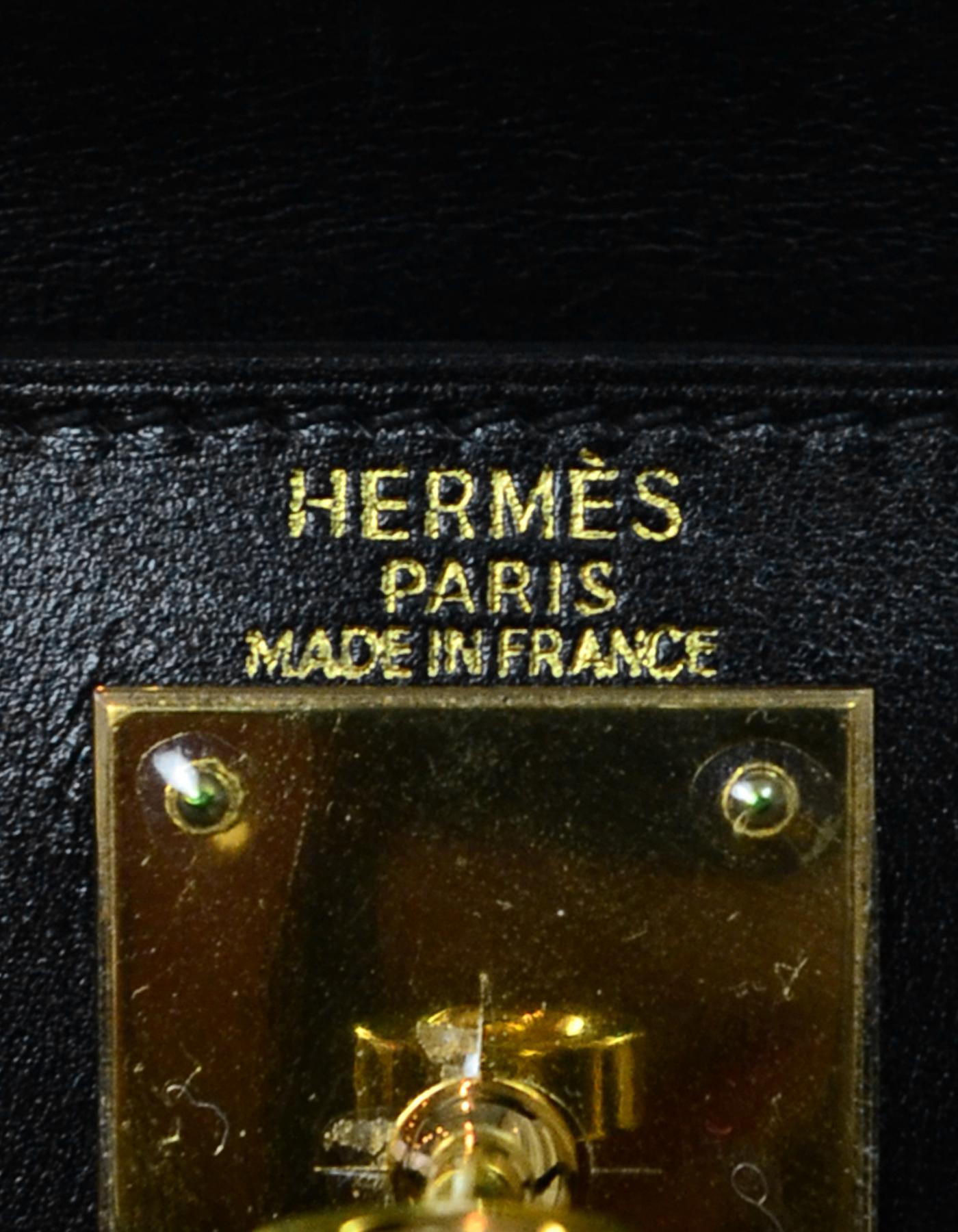 Hermes 2001 Black Box Leather 28cm Rigid Sellier Kelly Bag GHW 4