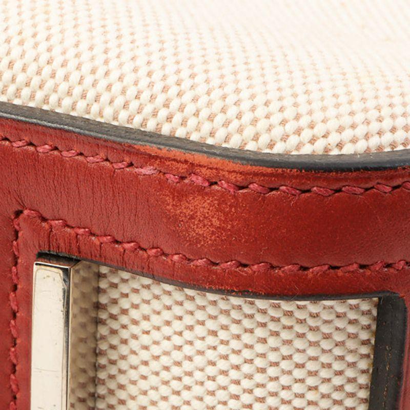 Hermes 2001 Made Escapada Natural/Rouge Top Handle Bag Vif 15
