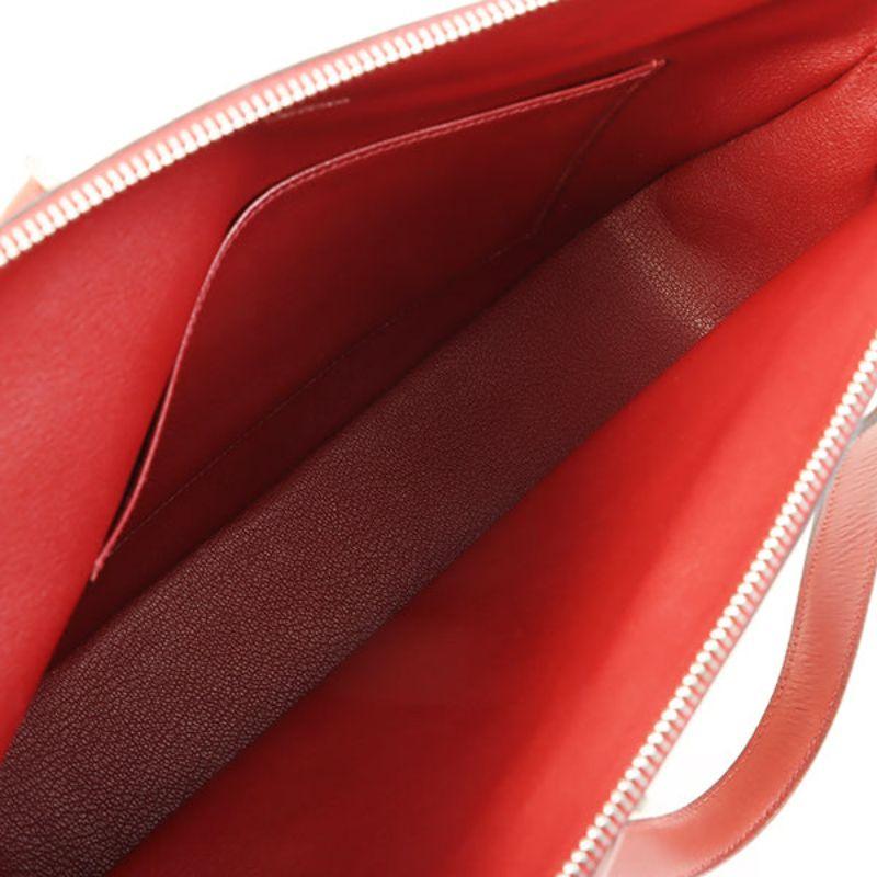 Hermes 2001 Made Escapada Natural/Rouge Top Handle Bag Vif 1