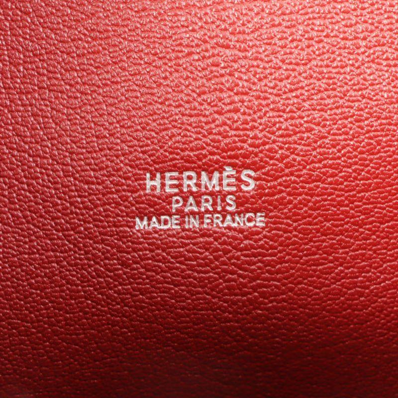 Hermes 2001 Made Escapada Natural/Rouge Top Handle Bag Vif 3