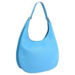 Hermes 2002 Gao Bag Blue Togo Leather Hobo Style Handbag