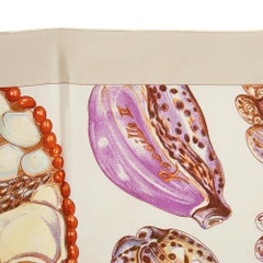 Hermès 2003 Foulard Carré 90 Rocailles II Beige Silk Twill Scarf Carre Hermes