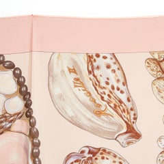 Hermès 2003 Foulard Carré 90 Rocailles II Beige Silk Twill Scarf Carre Hermes