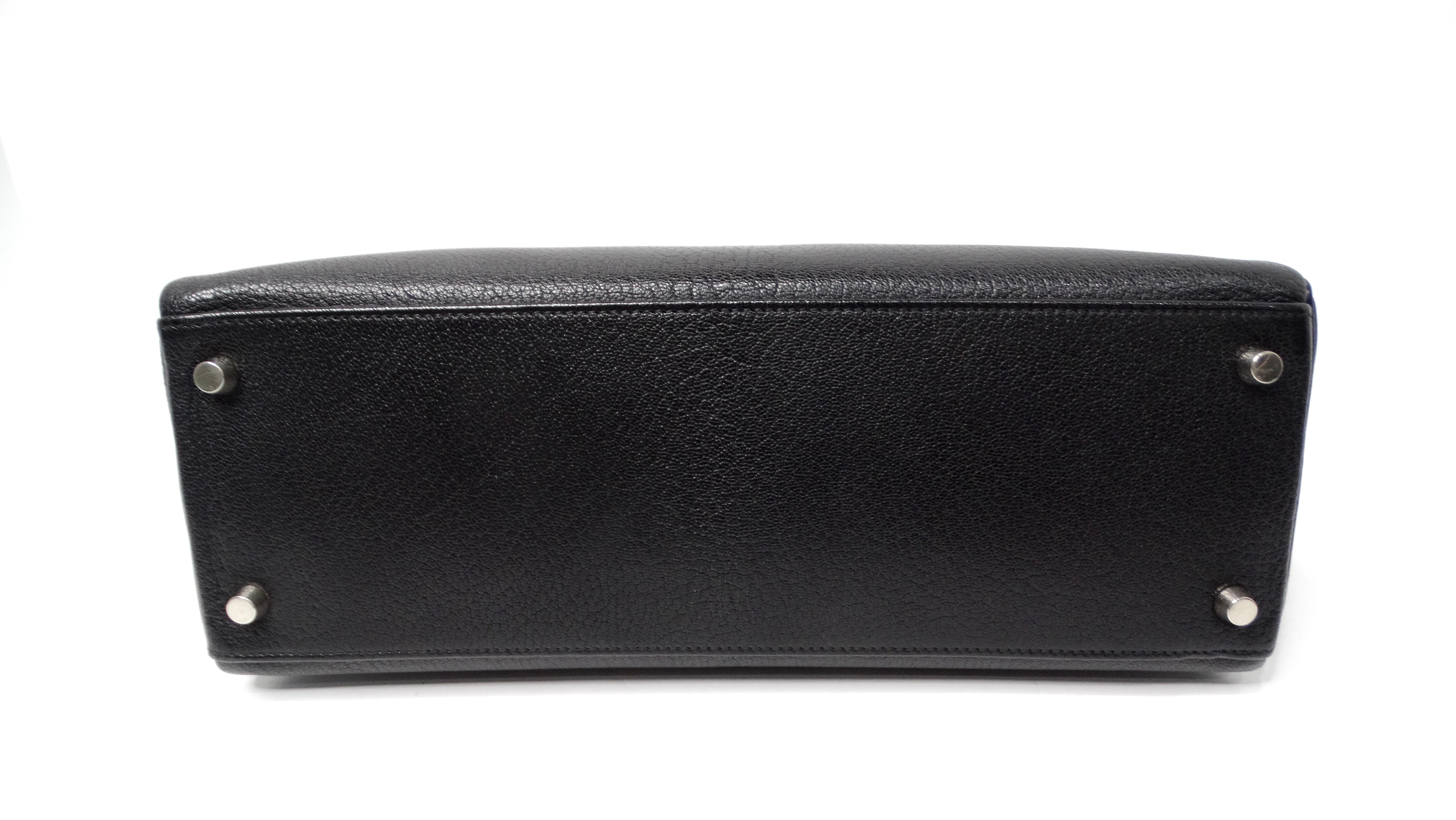 Hermes 2003 Kelly 32cm G Square Chèvre Coromandel Leather Palladium Hardware For Sale 7
