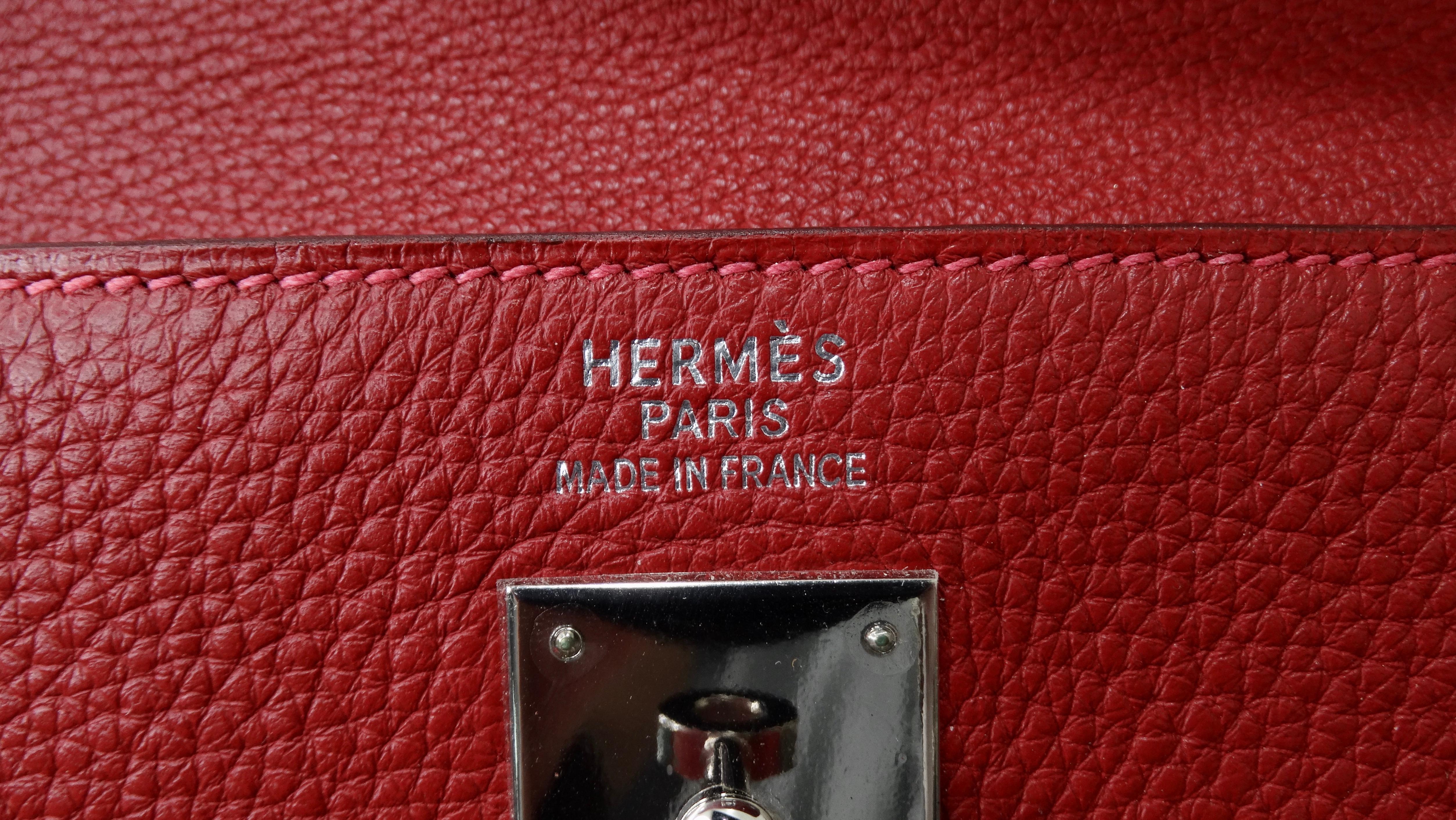 Hermés 2003 Kelly Retourne Rouge 35cm Hermes Togo Leather  5