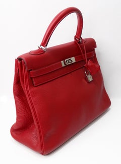 Hermés 2003 Kelly Retourne Rouge 35cm Hermes Togo Leather