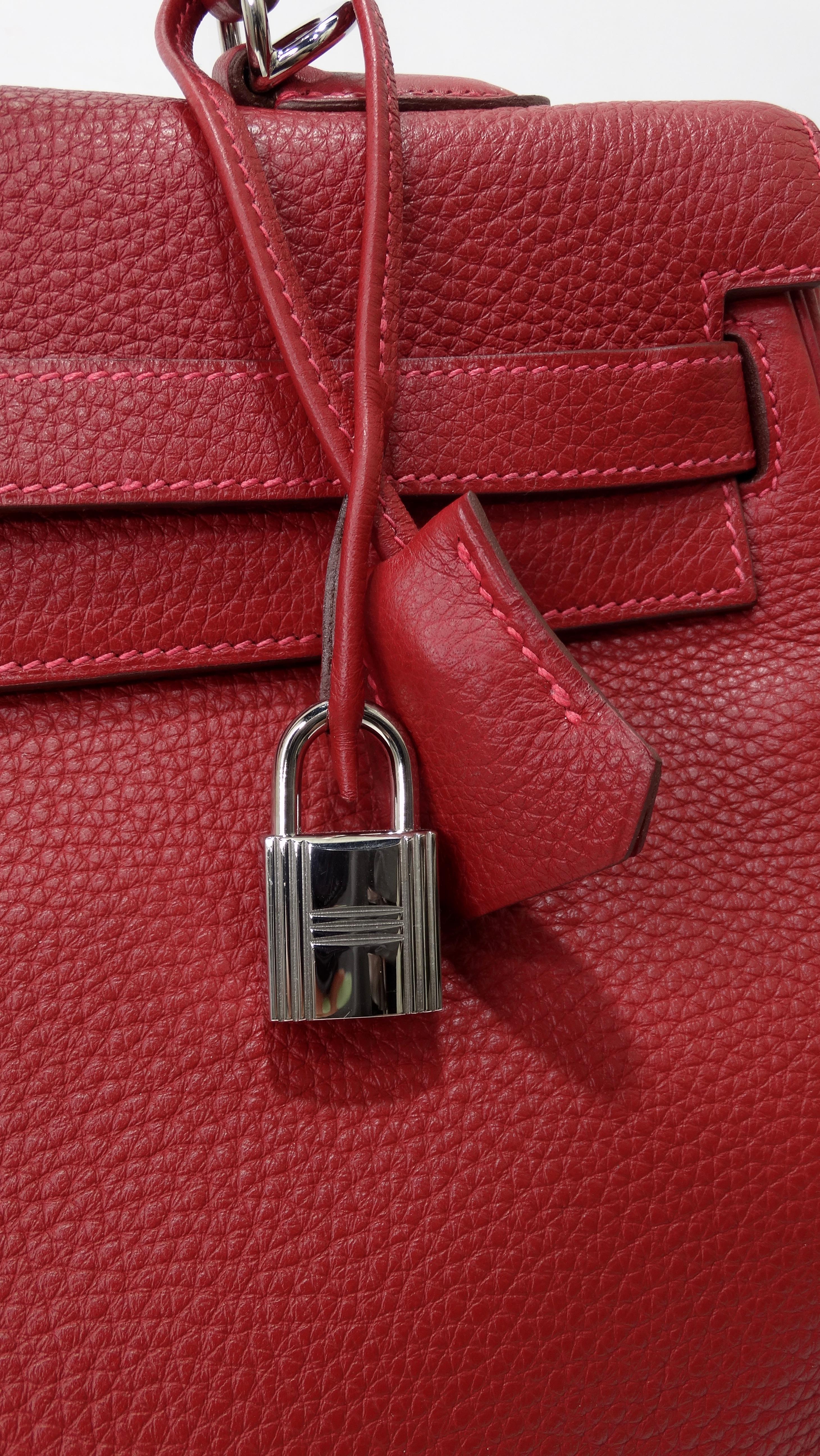 Rosso Hermés 2003 Kelly Retourne Rouge 35cm Hermes Togo Pelle