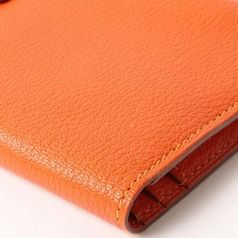 Hermes 2003 Made Bearn Classic Orange Wallet 5