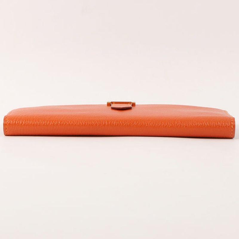 Hermes 2003 Made Bearn Classic Orange Wallet 6