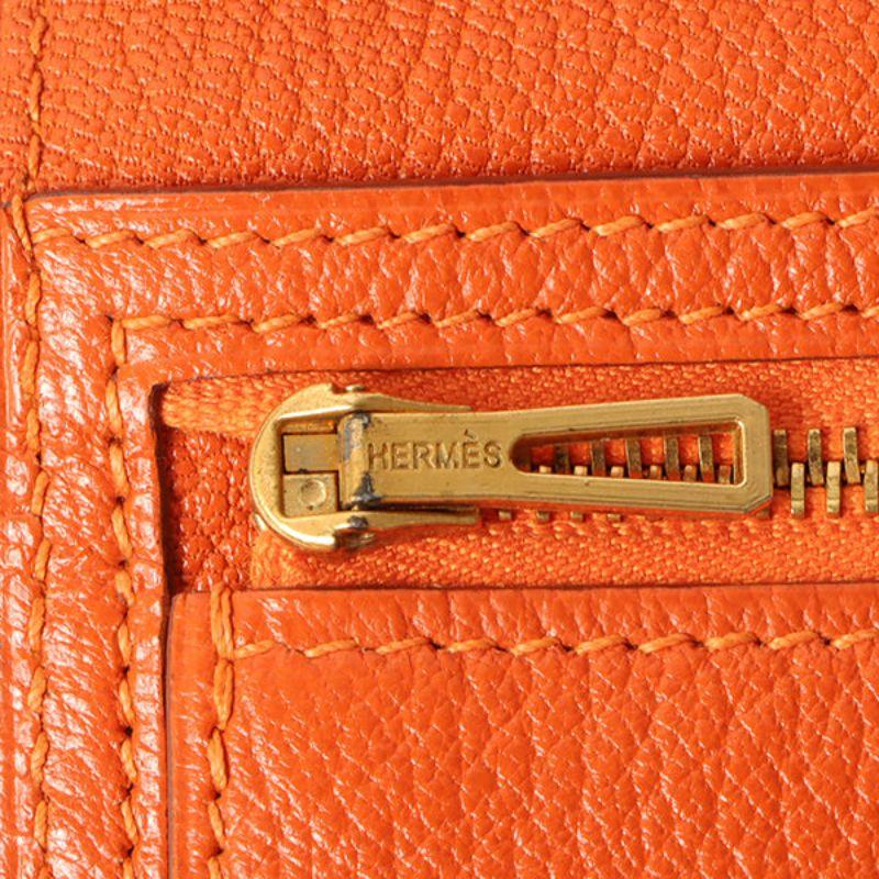 Hermes 2003 Made Bearn Classic Orange Wallet 8
