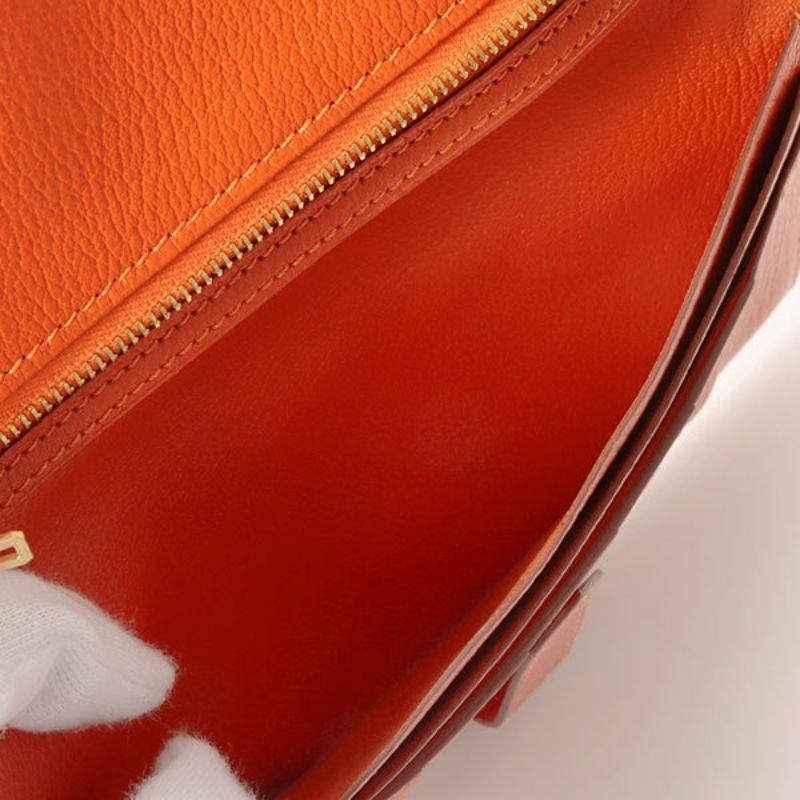 Hermes 2003 Made Bearn Classic Orange Wallet 12