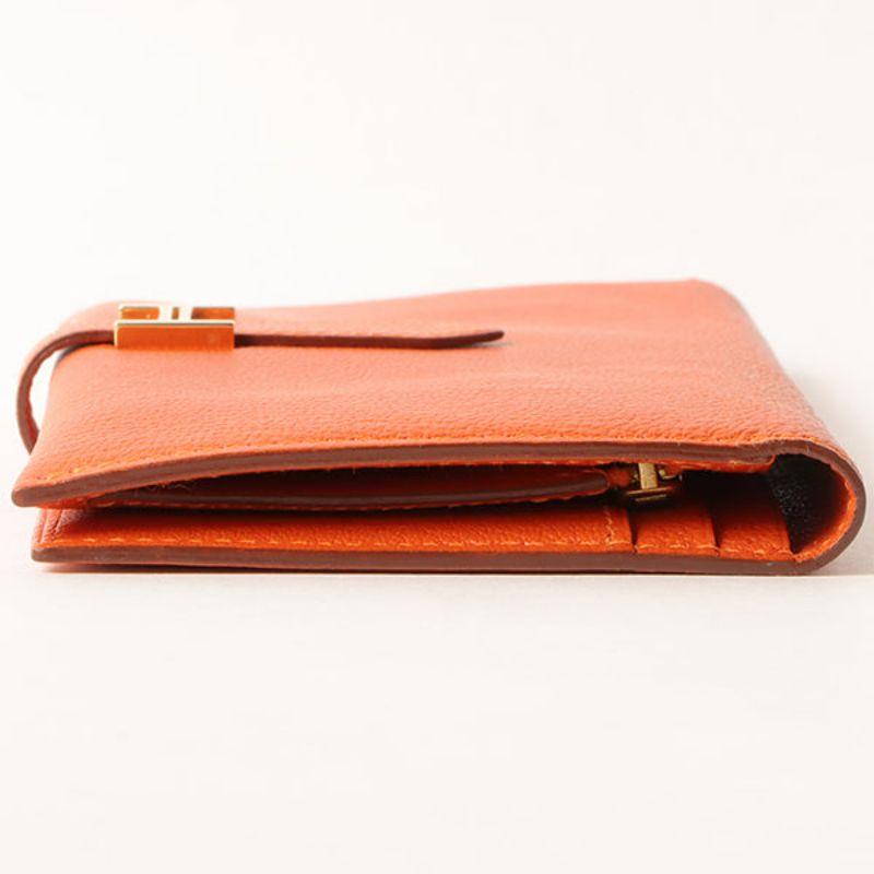 Hermes 2003 Made Bearn Classic Orange Wallet In Good Condition In London, GB