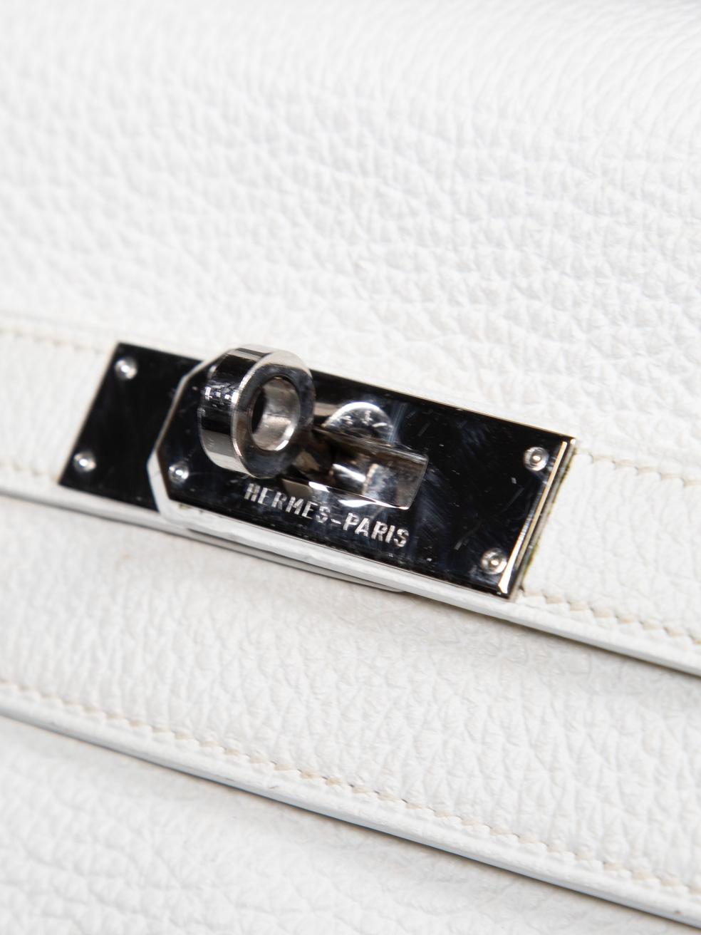 Hermès 2004 Kelly 35 White Clemence Leather Bag 1