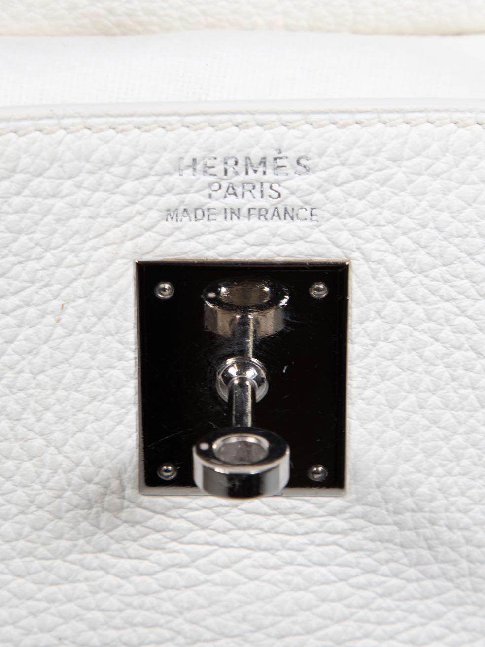 Hermès 2004 Kelly 35 White Clemence Leather Bag 2
