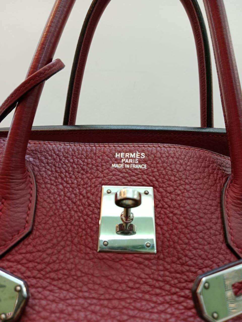 Hermes 2004 Rubis Togo Birkin 40 Bag PHW en vente 3