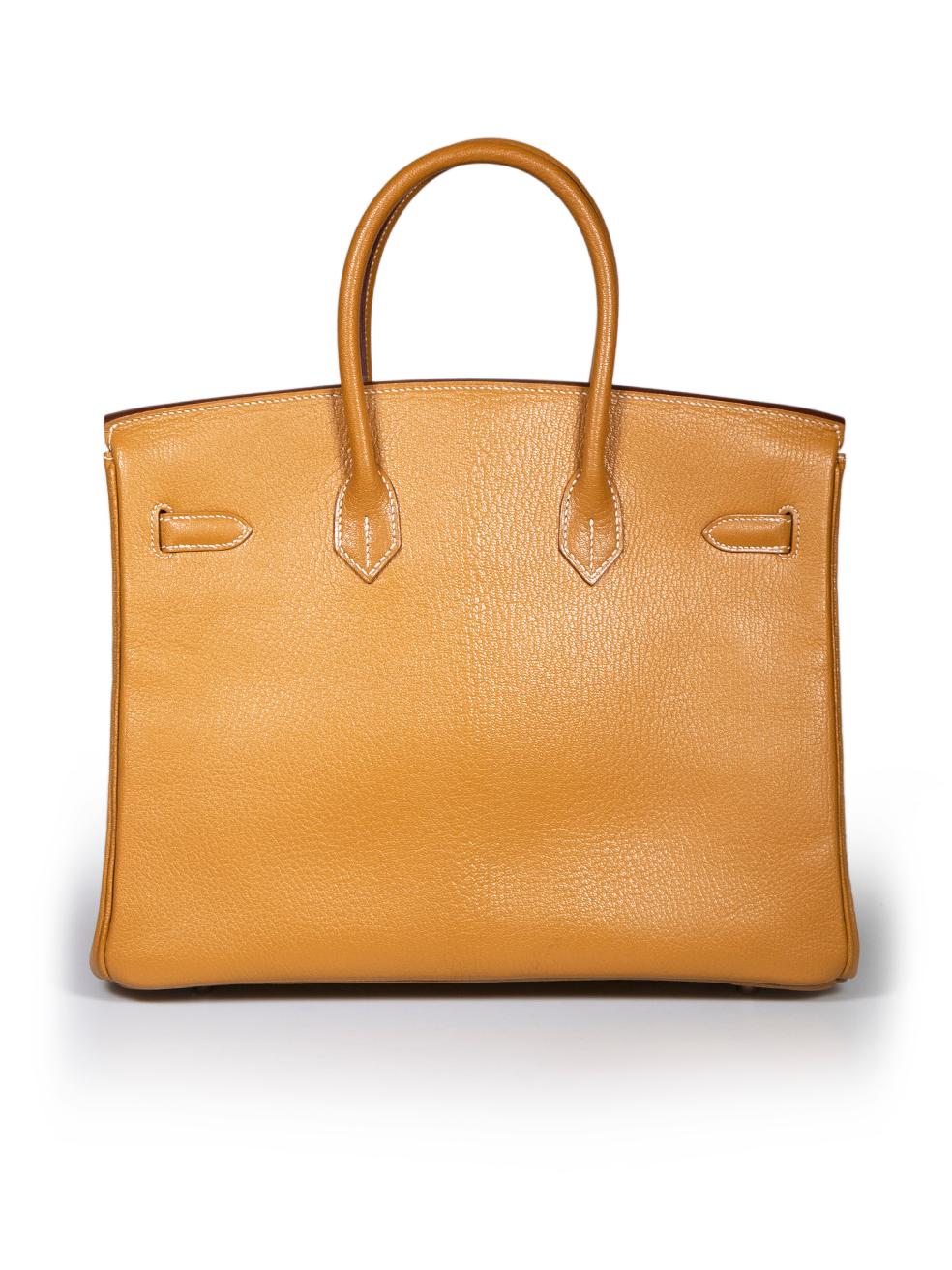 Orange Hermès 2005 Caramel Chèvre de Coromandel PHW Birkin 35
