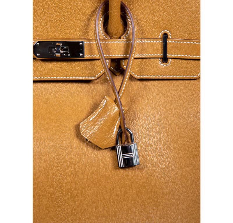 Hermès 2005 Caramel Chèvre de Coromandel PHW Birkin 35 2