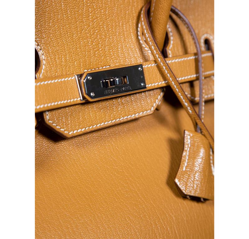 Hermès 2005 Caramel Chèvre de Coromandel PHW Birkin 35 3