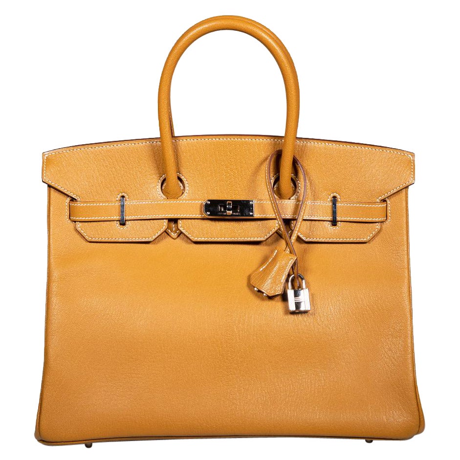 Hermès 2005 Caramel Chèvre de Coromandel PHW Birkin 35