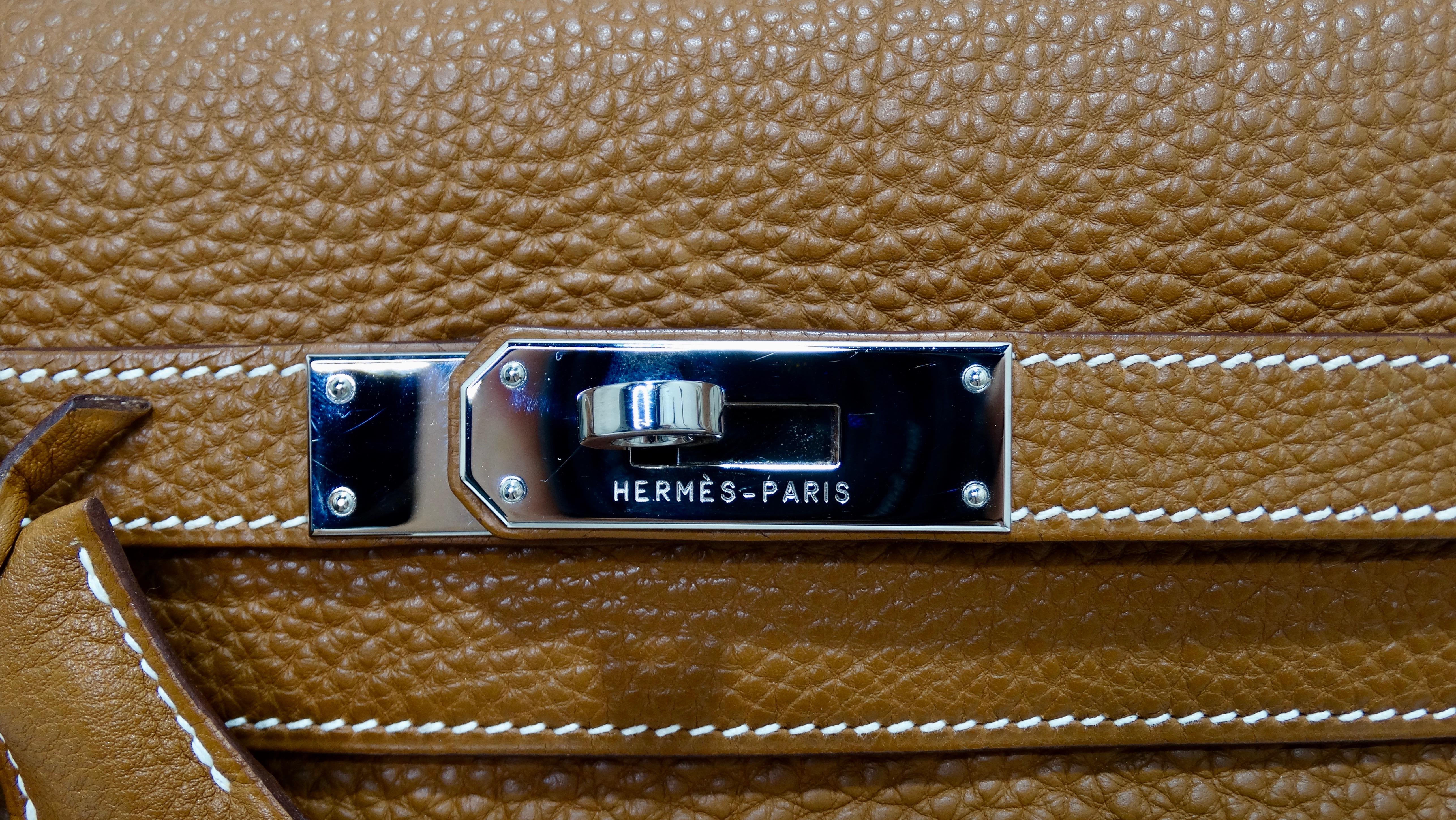 Women's or Men's Hermès 2005 Kelly Retourne 35cm Gold Togo Leather 