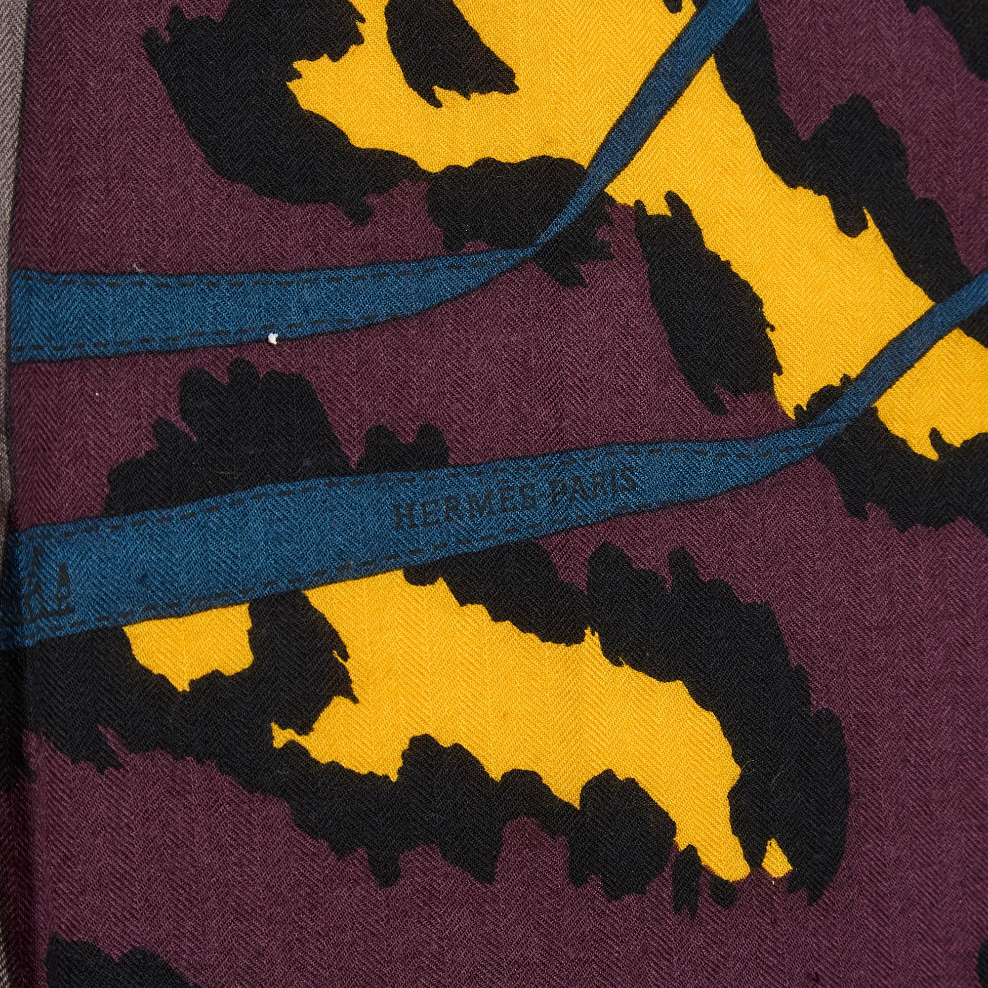Hermès 2006 Carré 140 Monsieur Madame Cashmere Shawl Hermes carre In Excellent Condition For Sale In PARIS, FR