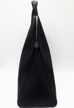 Hermés 2006 Large Black Canvas Travel Tote