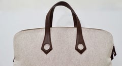 Hermés 2006 Large Tan Canvas Travel Tote