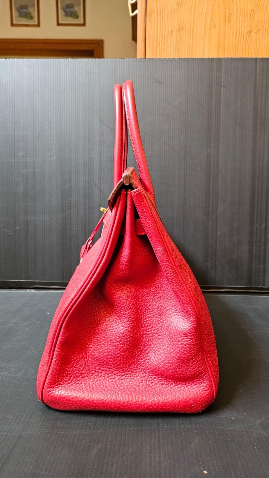 Hermes 2006 Togo Rouge Garance Birkin 35 Bag 5
