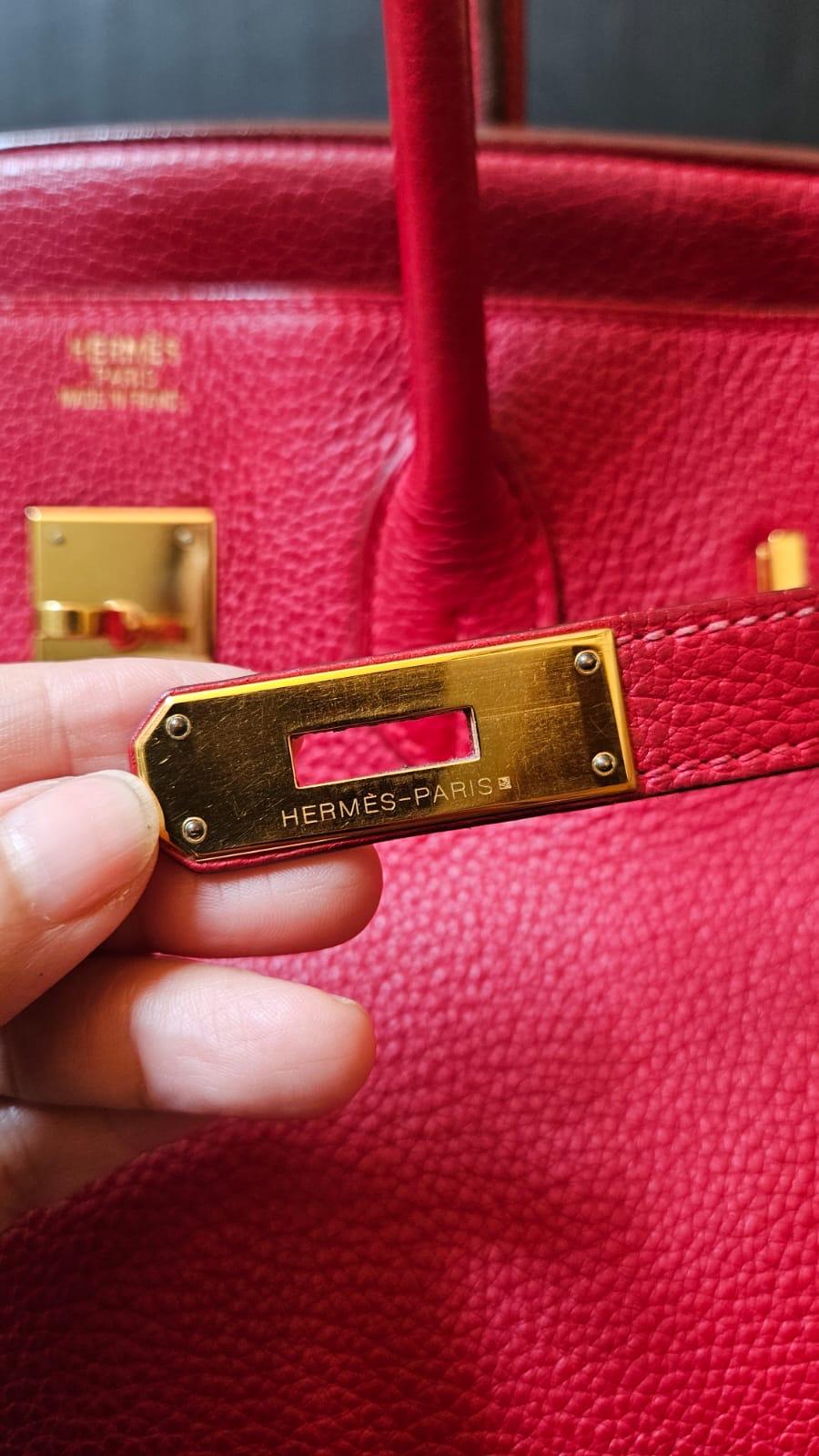 Hermes 2006 Togo Rouge Garance Birkin 35 Bag 13