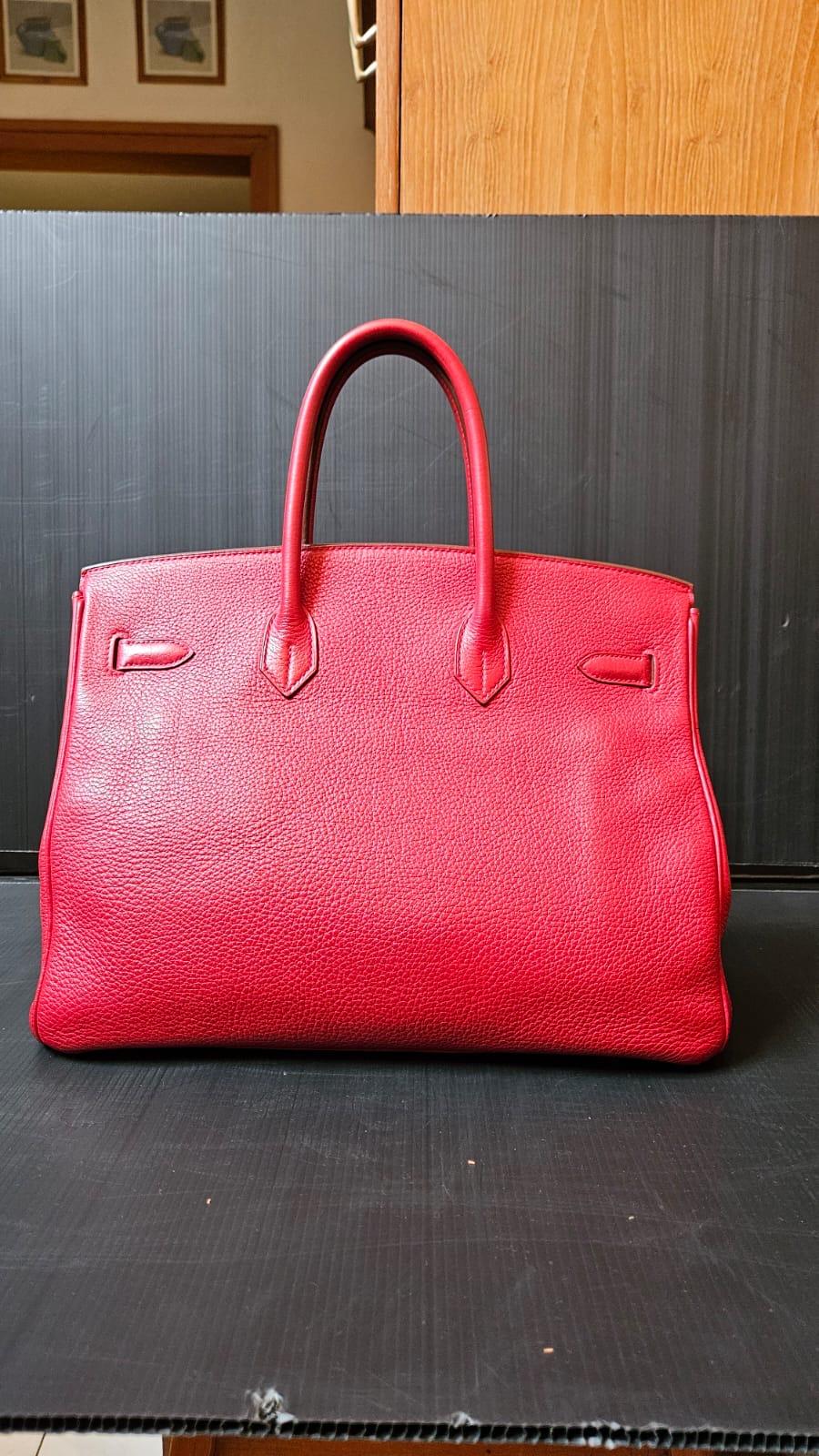 Hermes 2006 Togo Rouge Garance Birkin 35 Bag 15