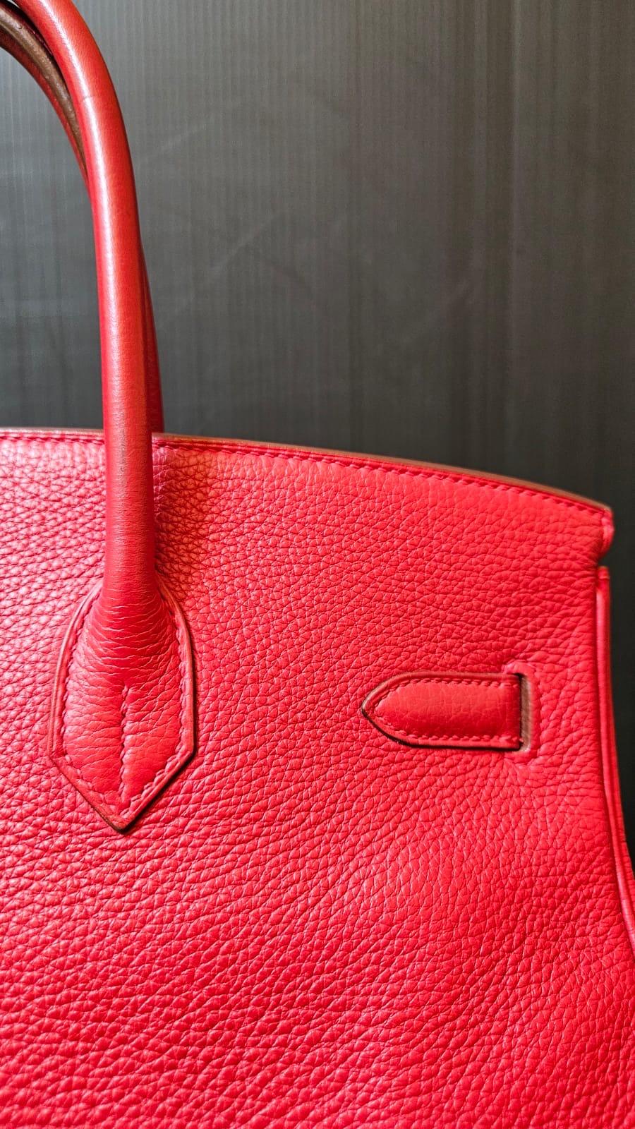 Brown Hermes 2006 Togo Rouge Garance Birkin 35 Bag