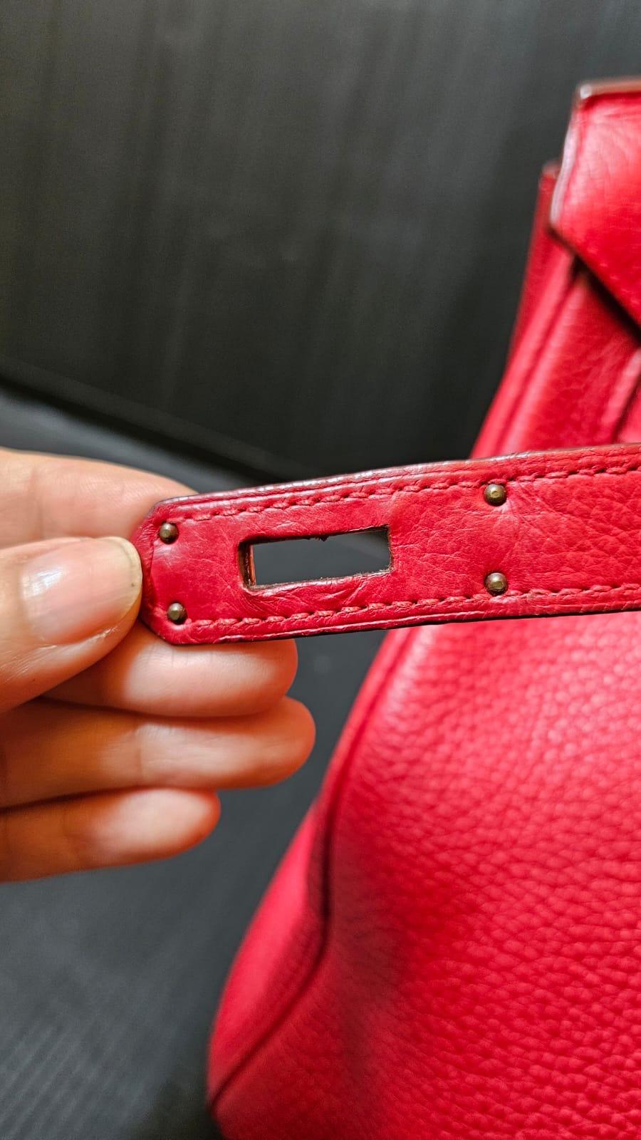 Hermes 2006 Togo Rouge Garance Birkin 35 Bag 1