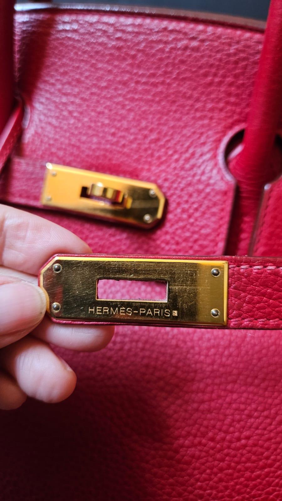 Hermes 2006 Togo Rouge Garance Birkin 35 Bag 4