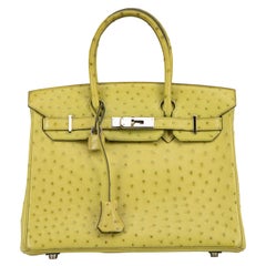 Hermès 2007 Green Ostrich Leather Birkin 30 Bag