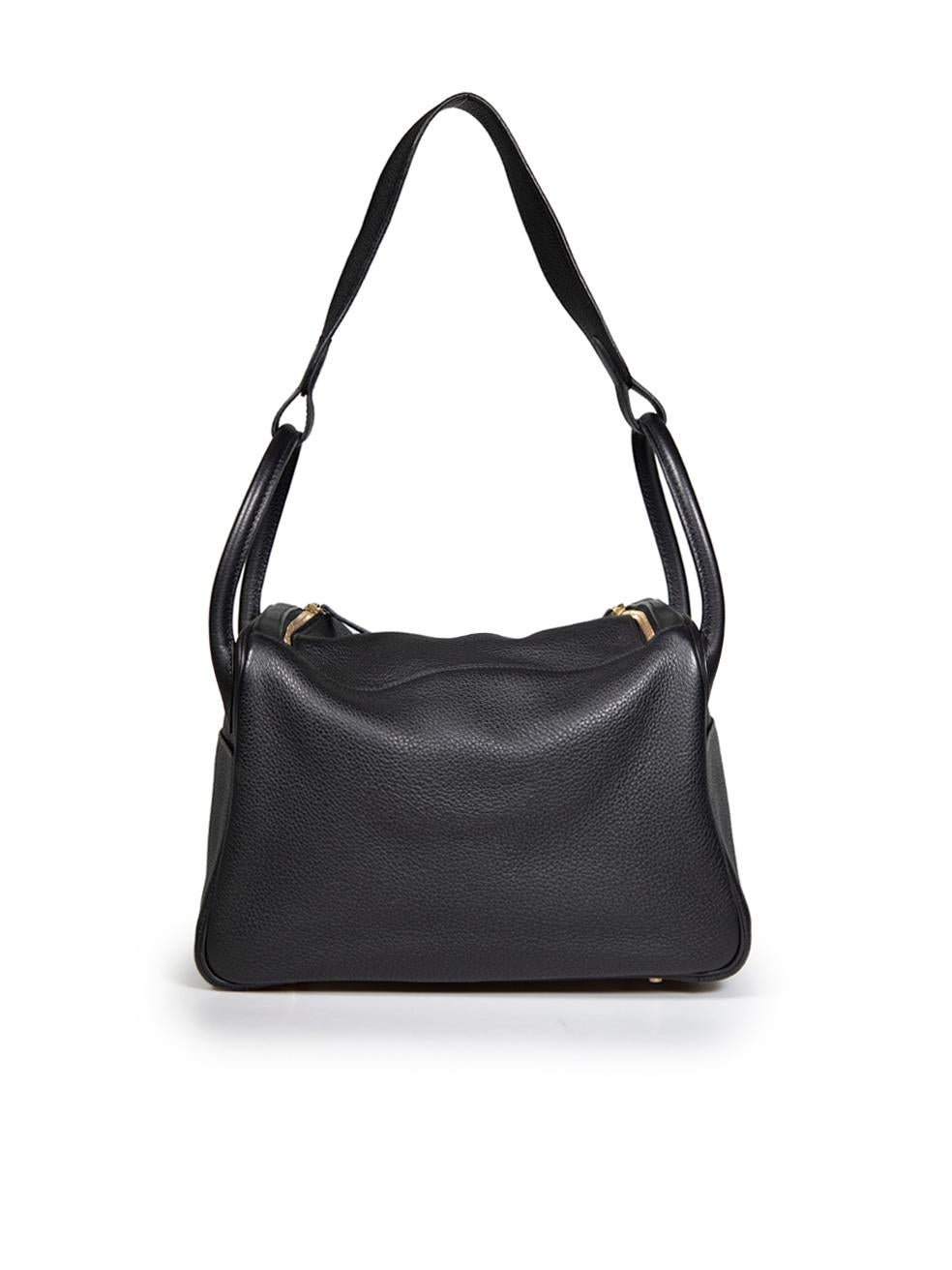 Hermès 2007 Noir Togo Leather GHW Lindy 26 Bag In Good Condition For Sale In London, GB