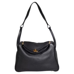 Hermès 2007 Noir Togo Leather GHW Lindy 26 Bag