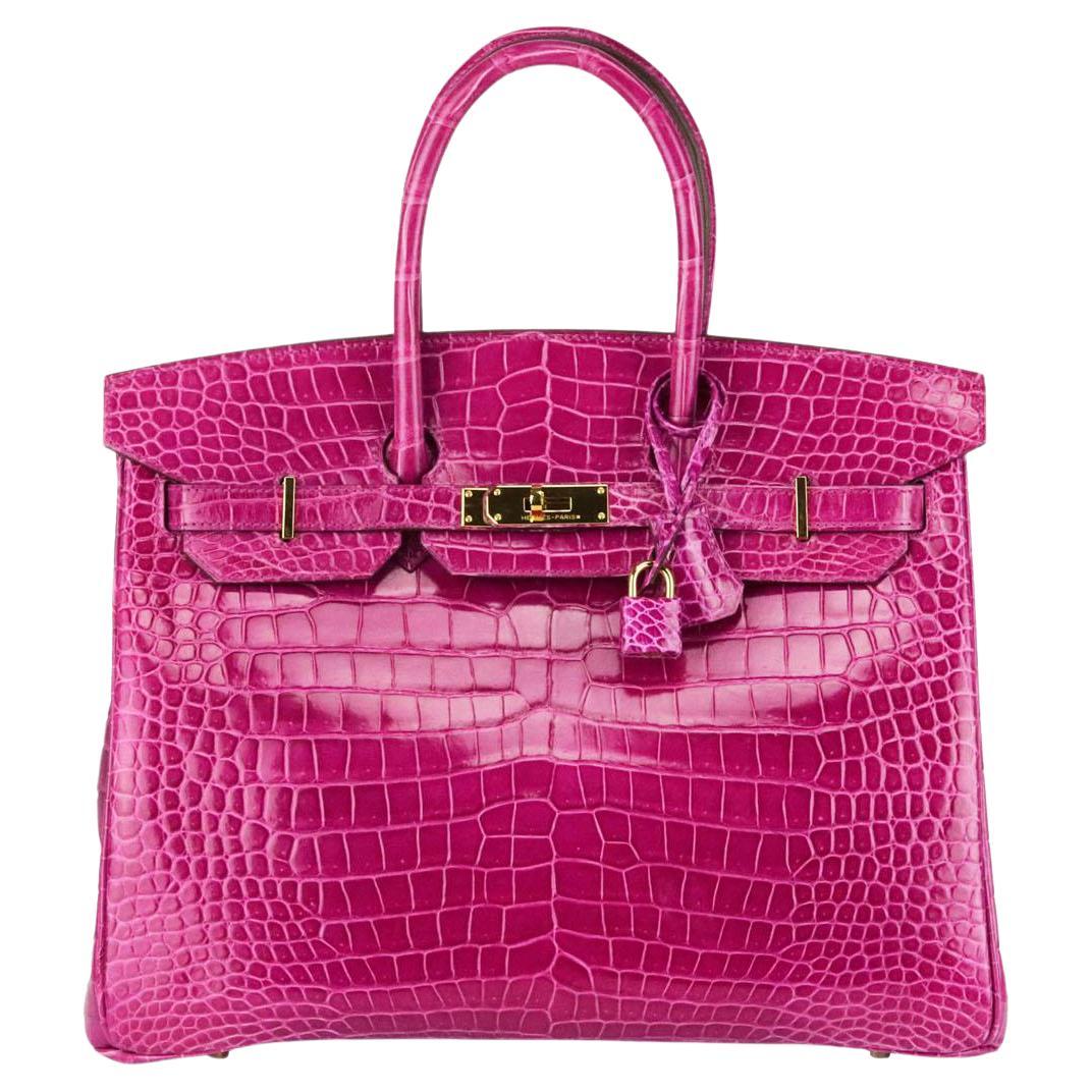 Hermès 2008 Birkin 35cm Porosus Crocodile Leather Bag 