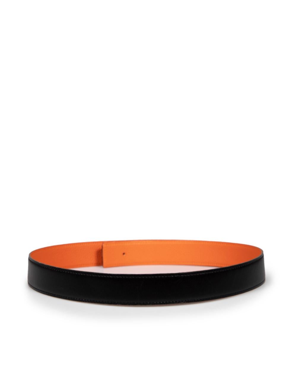 Hermès 2008 Bracelet de ceinture en cuir noir et orange Excellent état - En vente à London, GB