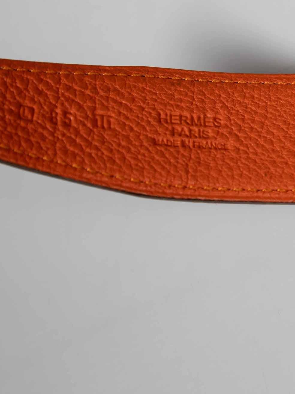 Women's Hermès 2008 Black & Orange Leather Belt Strap For Sale