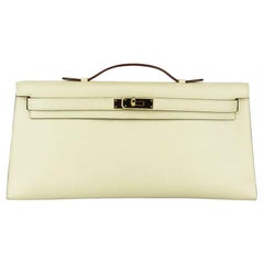 Hermes Biscuit Evercalf Leather Kelly Longue Clutch Bag with, Lot #56192