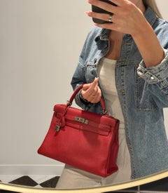 Hermès 2008 Rouge Garance Togo Leather Kelly 32cm Retourne Handbag