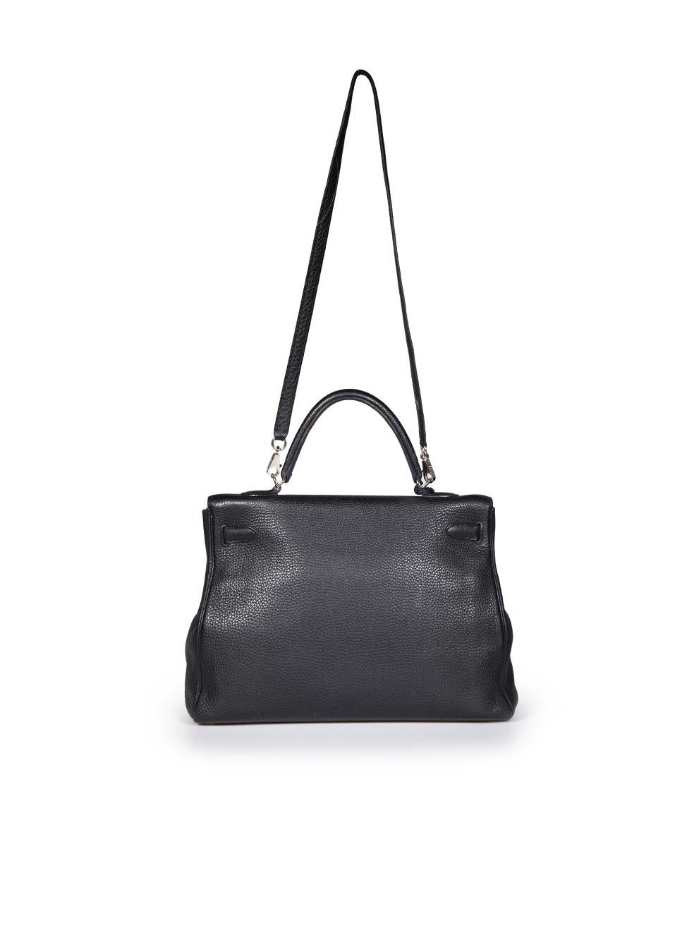Hermès 2009 Black Leather Kelly 35 Retourne Noir Veau Togo PHW In Good Condition For Sale In London, GB
