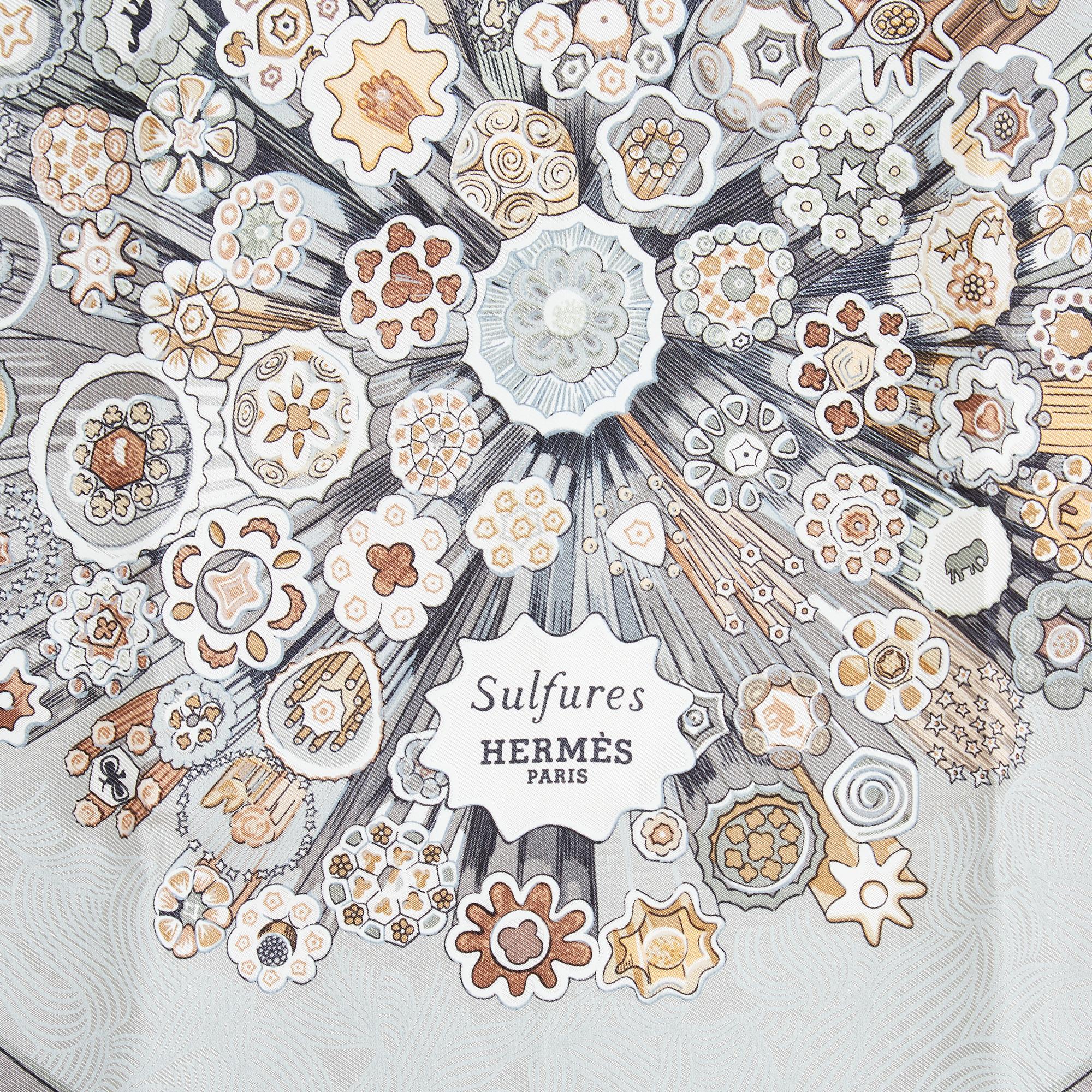 Sciarpa Hermès 2009 Carré 45 Gavroche Sulfures Silk Twill Carre 45 Hermès In condizioni ottime in vendita a PARIS, FR