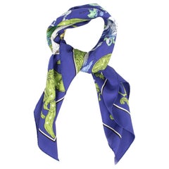 Hermes 2009 Cobalt Green Zodiac Hemisphaerium Coeli Boreale Scarf  